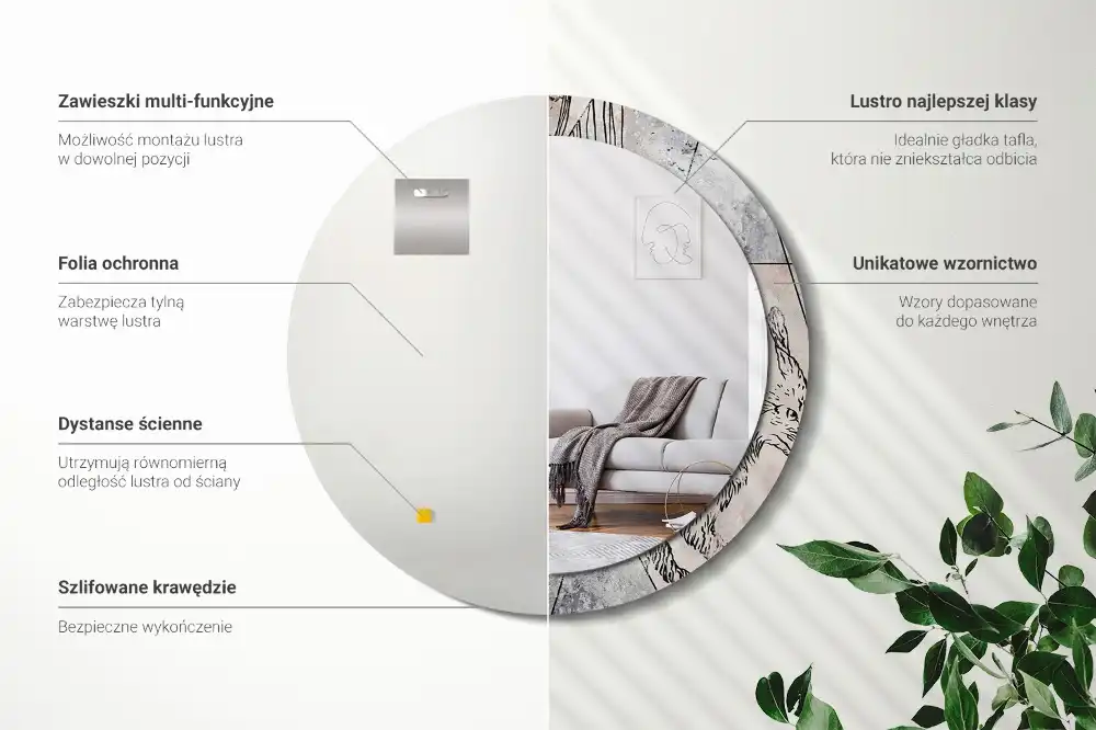 Spiegel rund Abstrakte Tiere