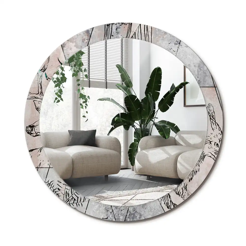 Spiegel rund Abstrakte Tiere