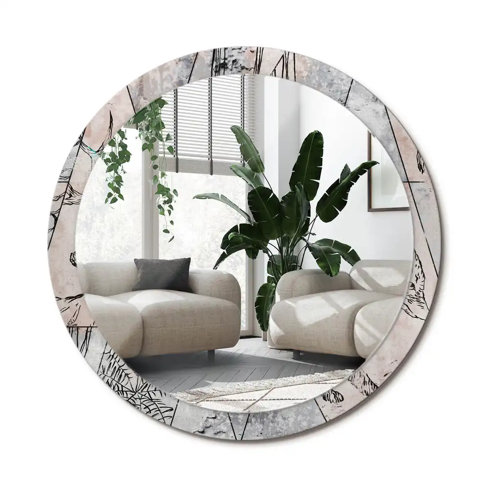 Spiegel rund Abstrakte Tiere