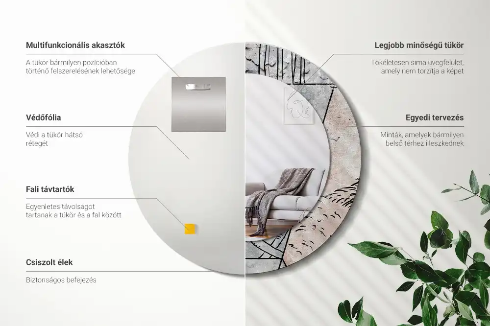 Spiegel rund Abstrakte Tiere