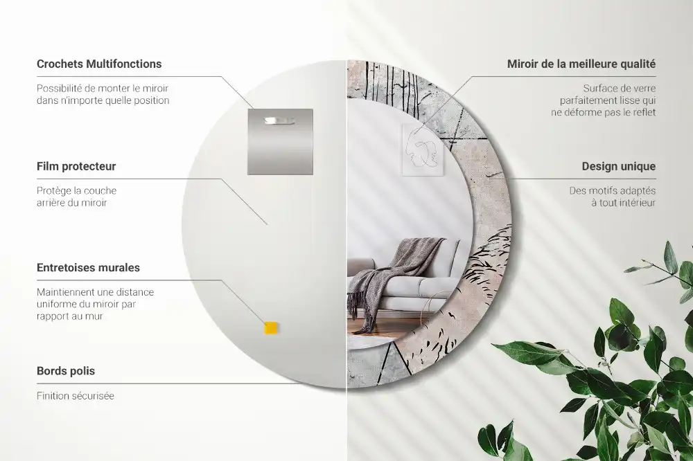 Spiegel rund Abstrakte Tiere