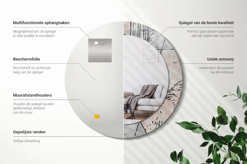 Spiegel rund Abstrakte Tiere