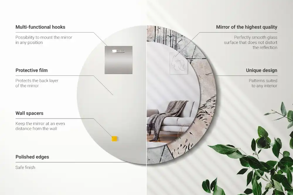 Spiegel rund Abstrakte Tiere