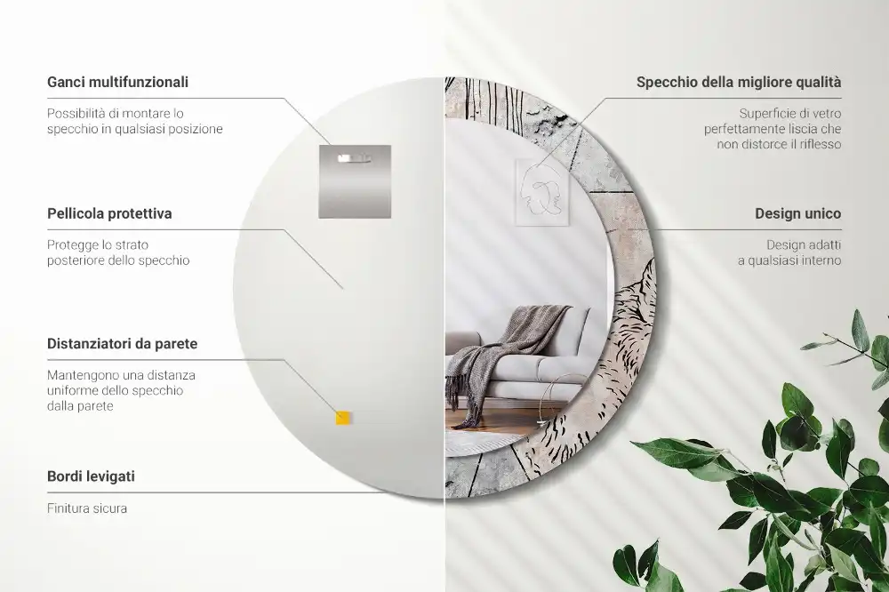 Spiegel rund Abstrakte Tiere