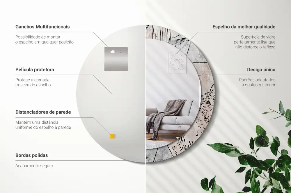 Spiegel rund Abstrakte Tiere