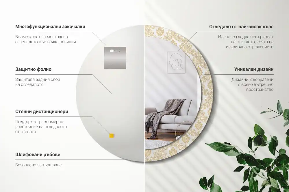 Runden spiegel Barockmuster