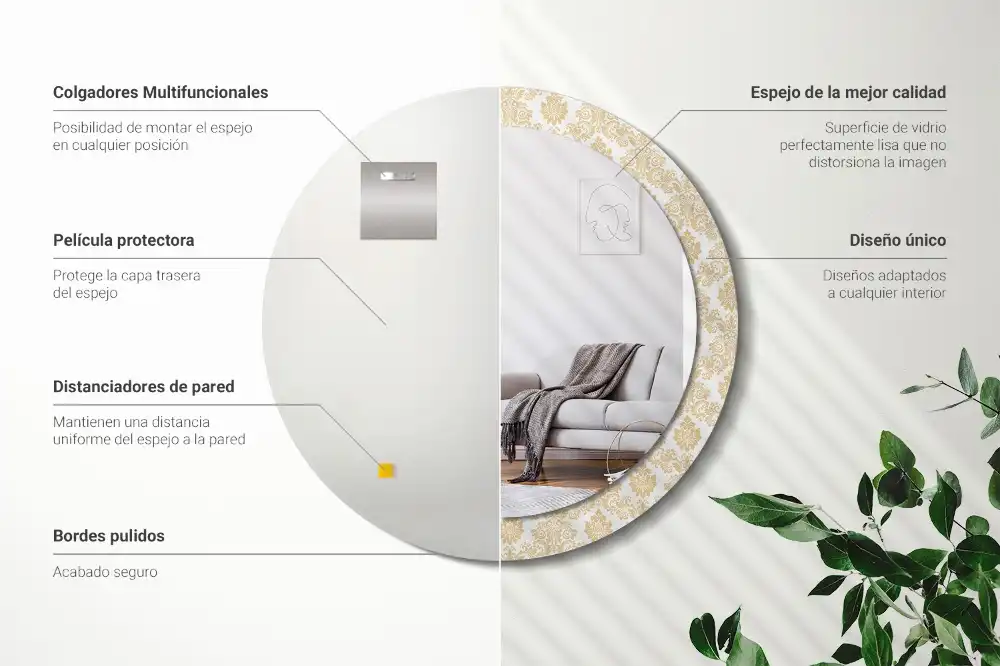 Runden spiegel Barockmuster