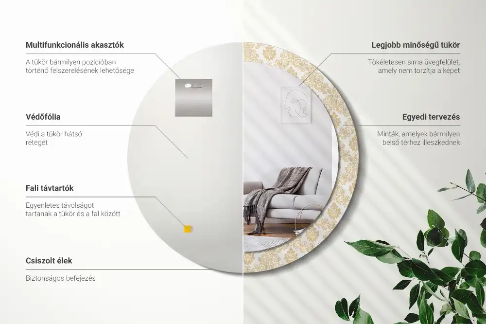 Runden spiegel Barockmuster