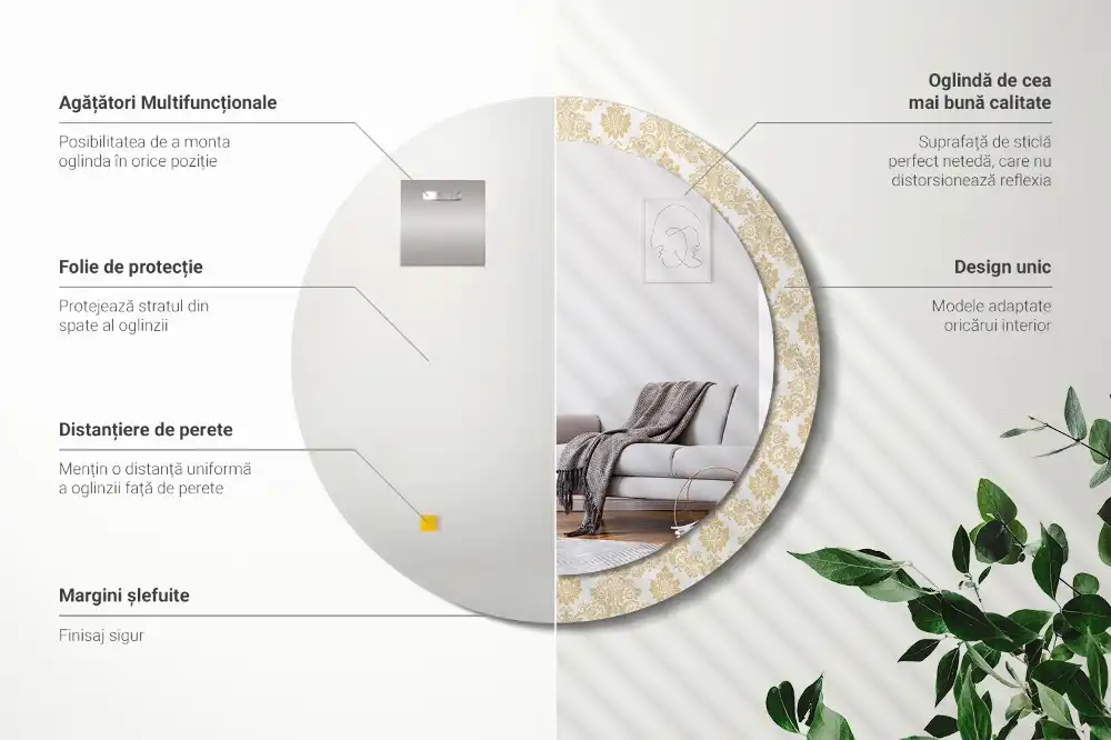 Runden spiegel Barockmuster