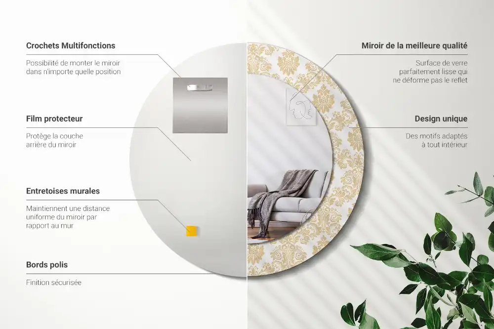 Runden spiegel Barockmuster