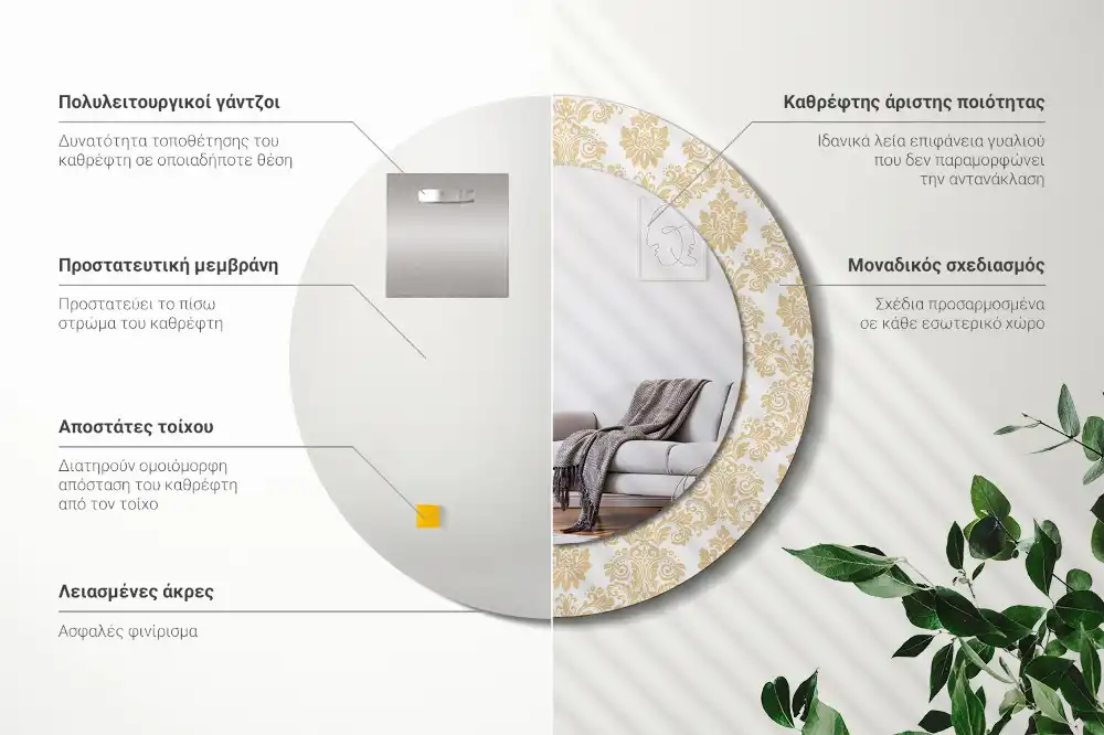 Runden spiegel Barockmuster