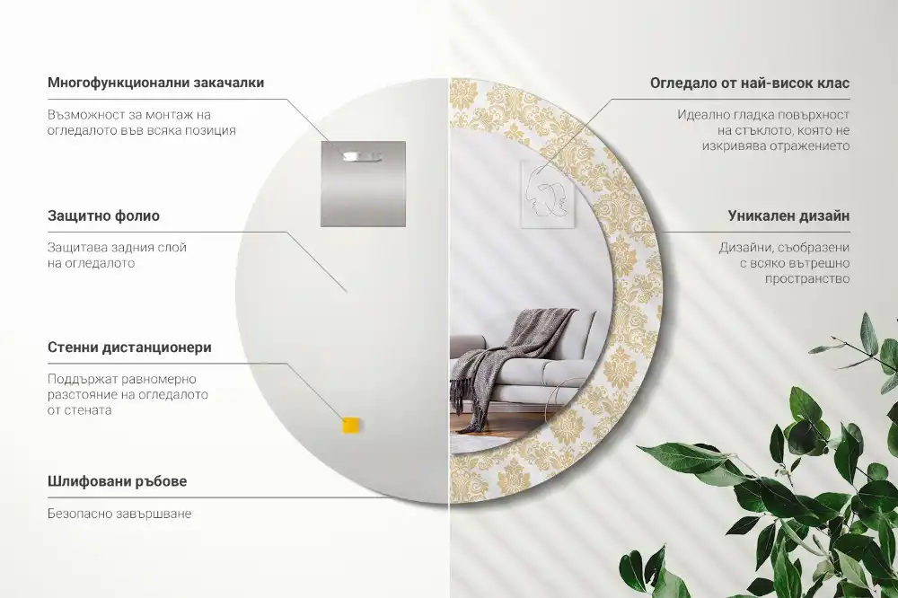 Runden spiegel Barockmuster