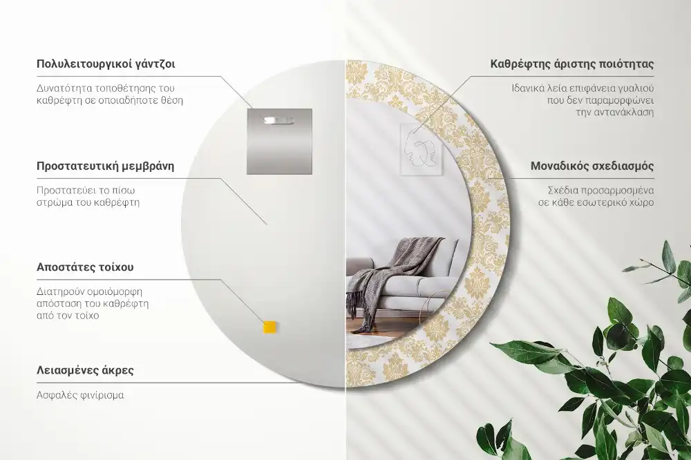 Runden spiegel Barockmuster