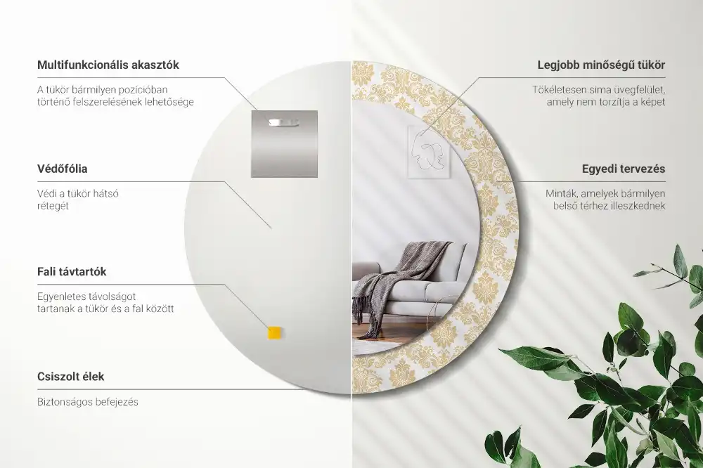 Runden spiegel Barockmuster