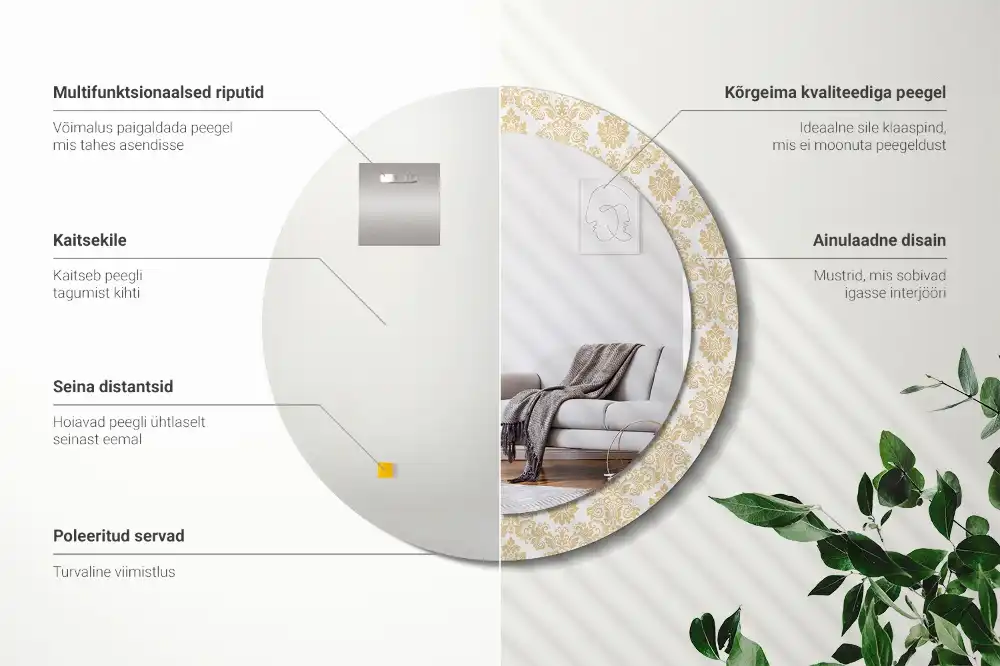 Runden spiegel Barockmuster