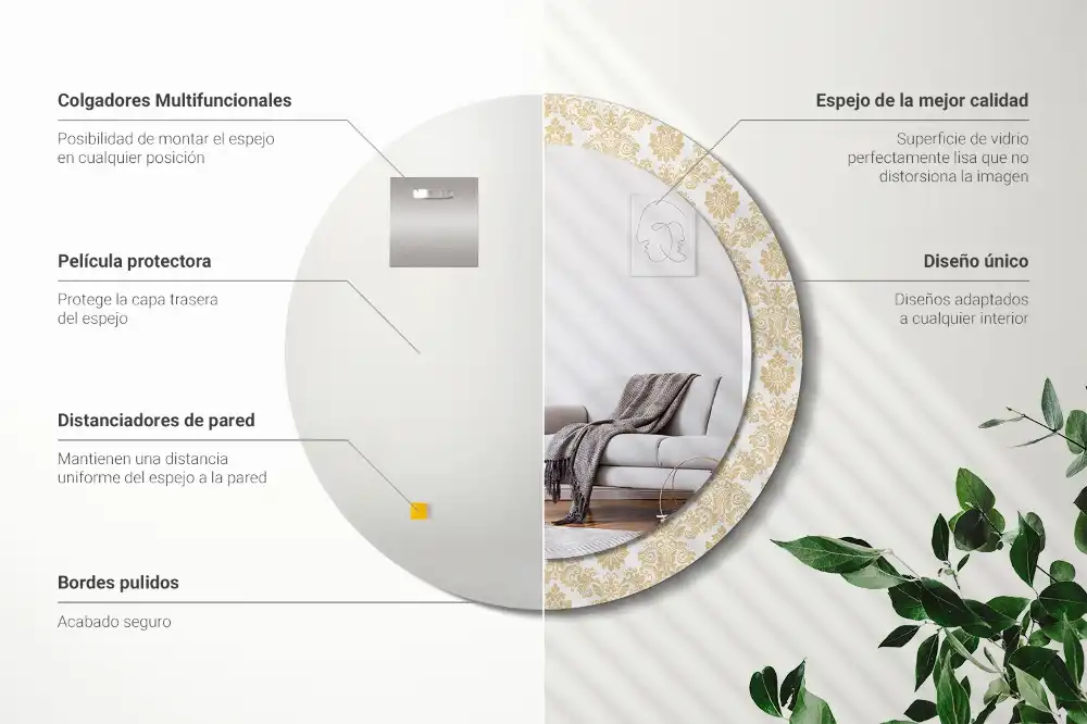 Runden spiegel Barockmuster