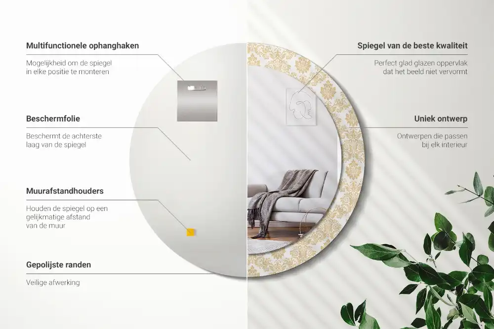 Runden spiegel Barockmuster