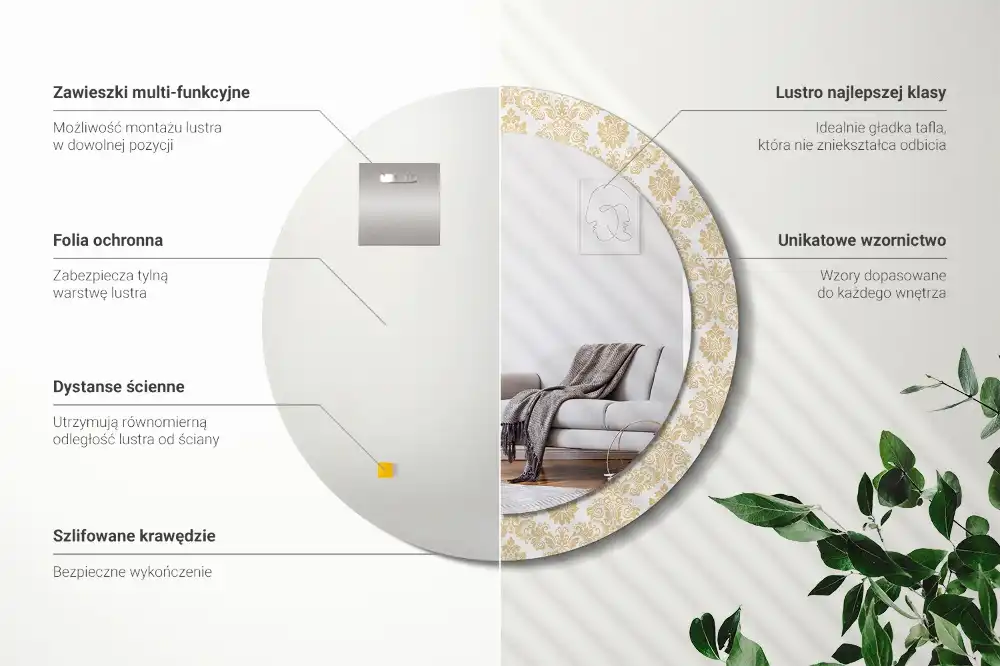 Runden spiegel Barockmuster