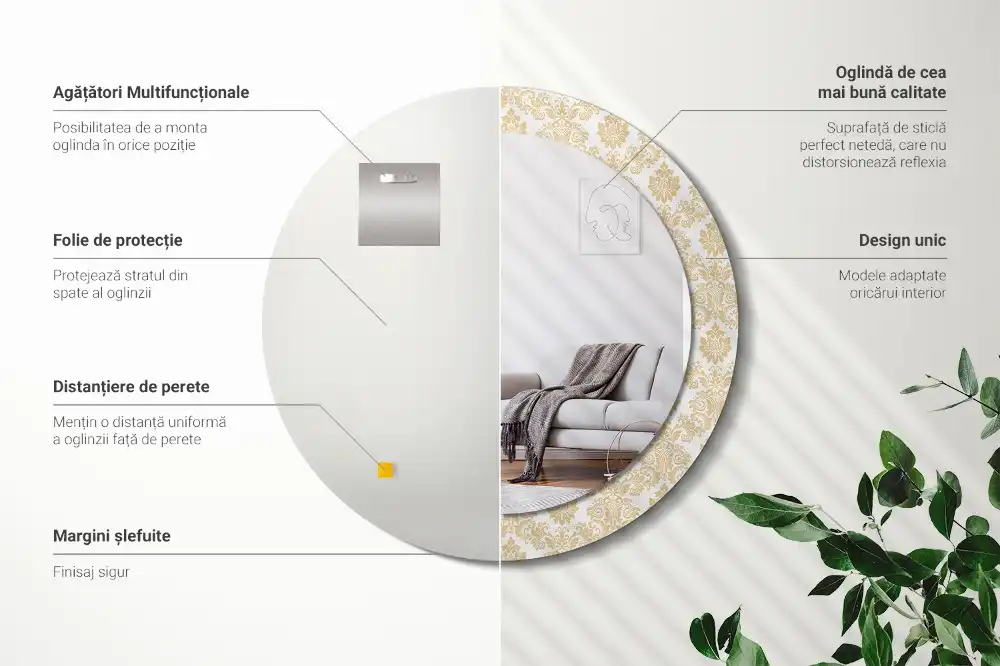 Runden spiegel Barockmuster