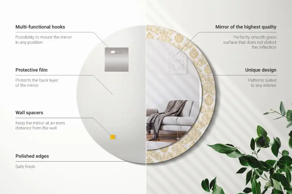 Runden spiegel Barockmuster