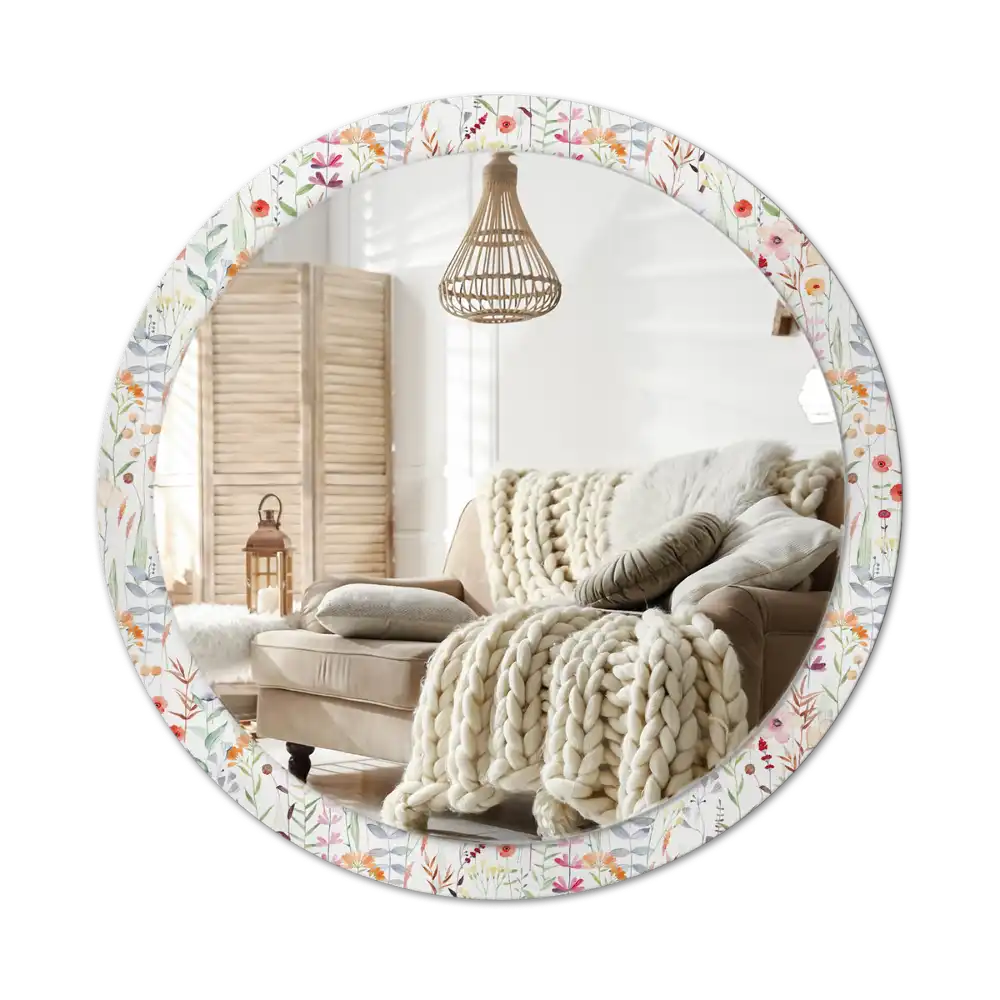 Spiegel rund Wilde Blumen