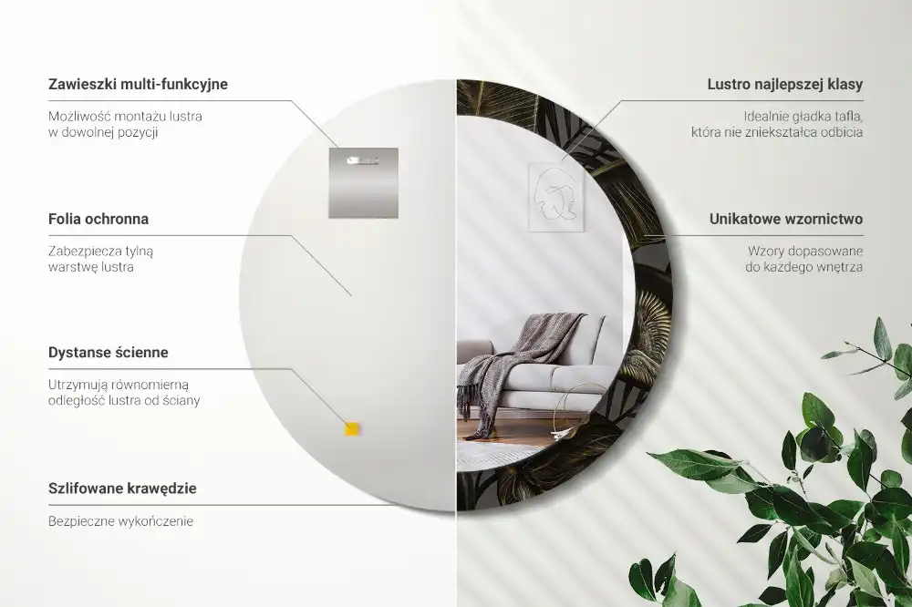 Runden spiegel Hibiskusblüten