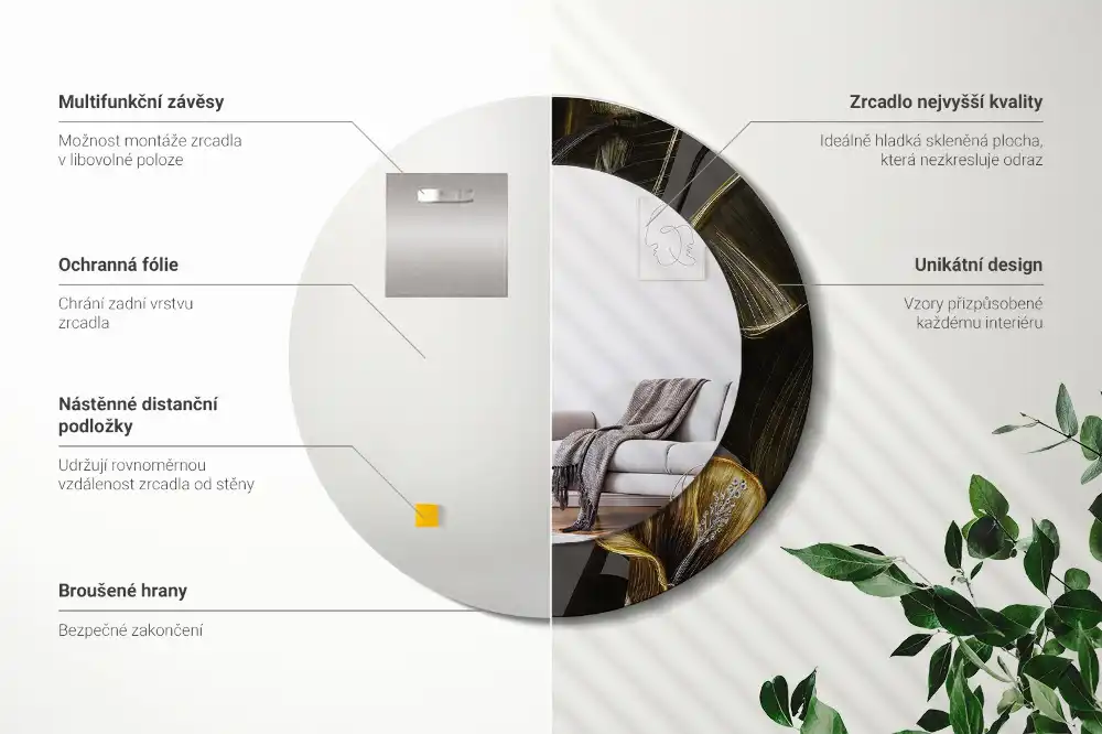 Runden spiegel Hibiskusblüten