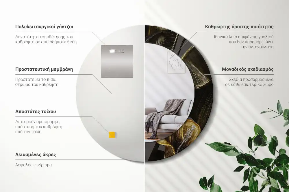 Runden spiegel Hibiskusblüten