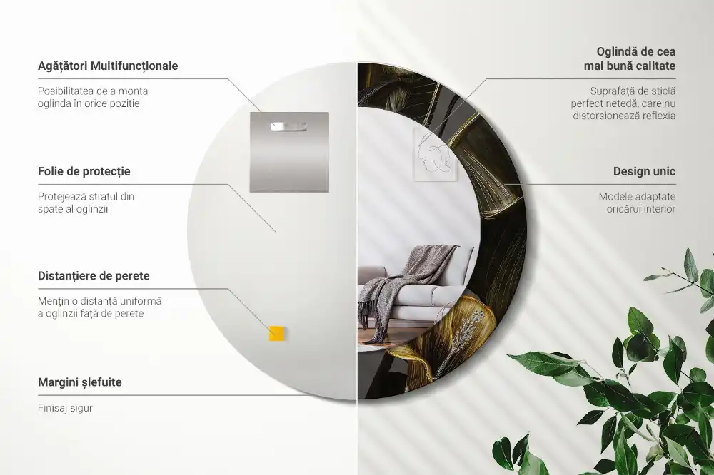 Runden spiegel Hibiskusblüten