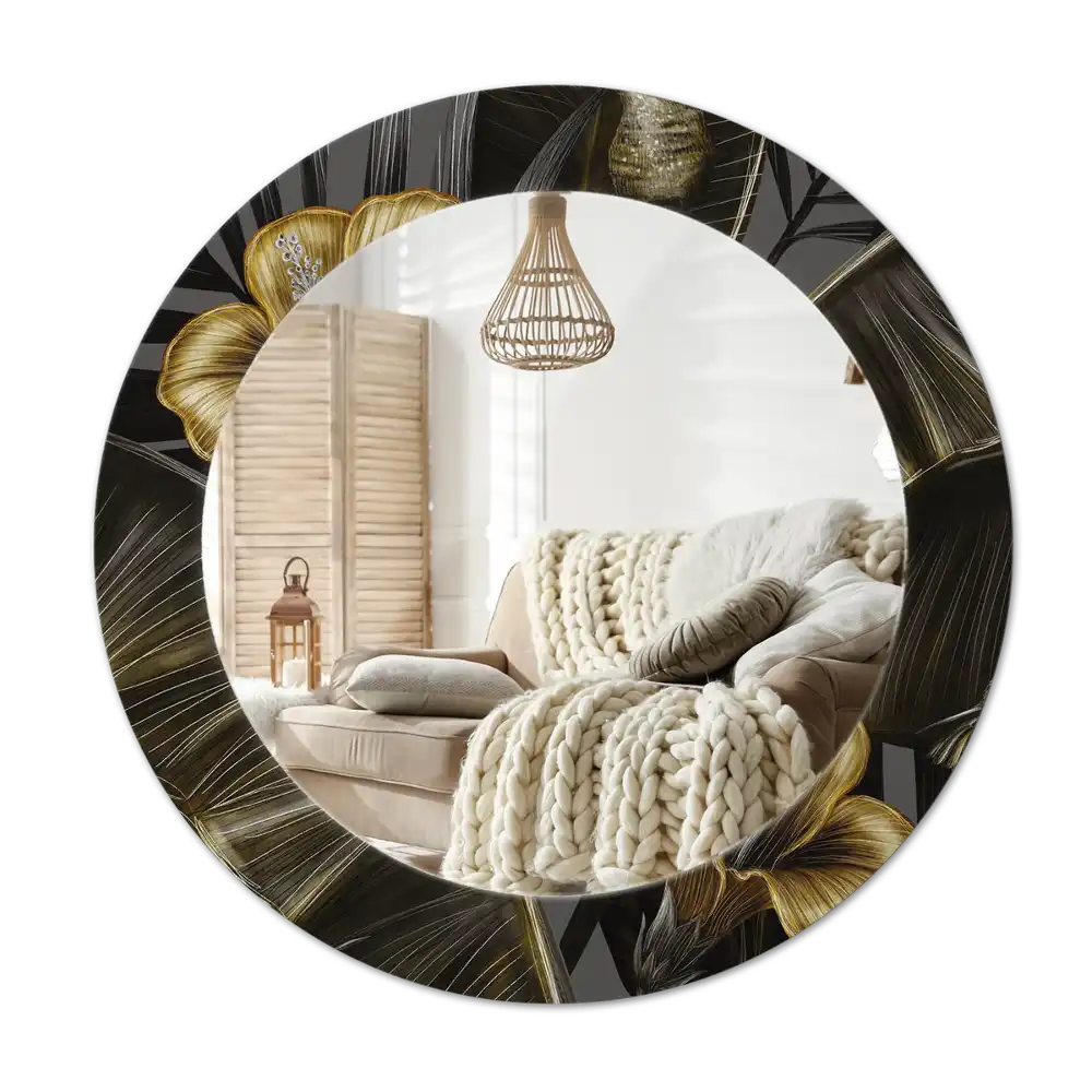 Runden spiegel Hibiskusblüten