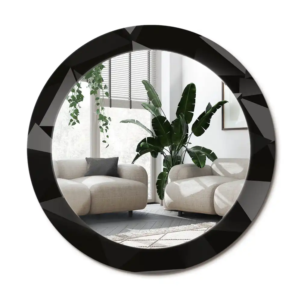 Spiegel rund Abstraktes Schwarz