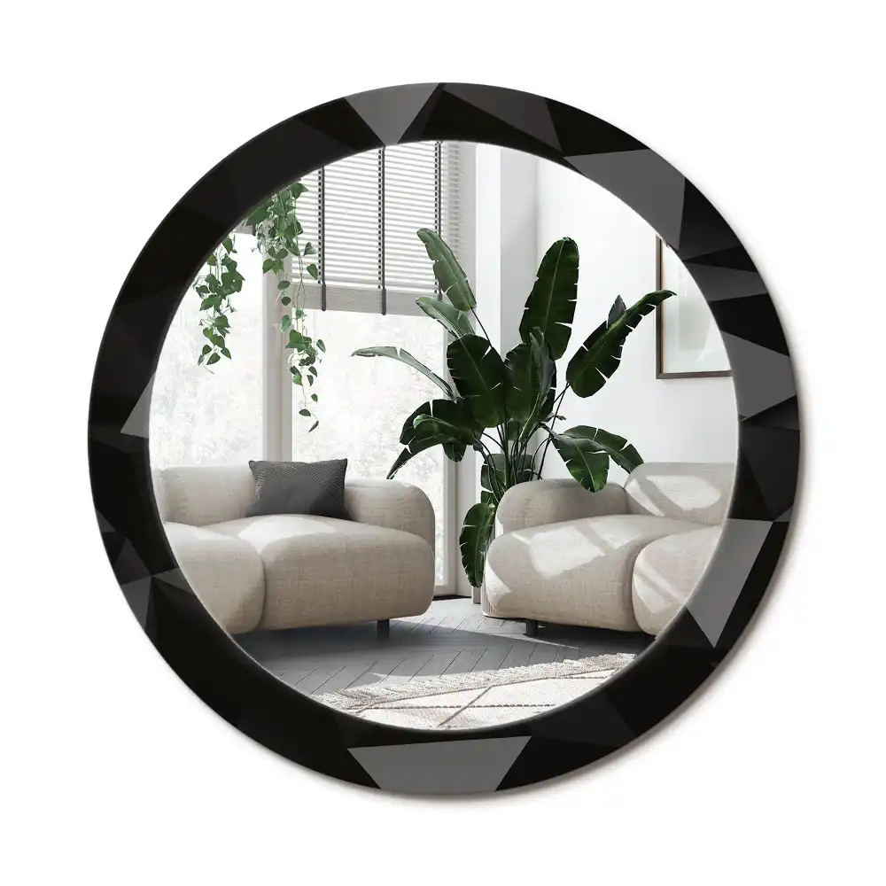 Spiegel rund Abstraktes Schwarz
