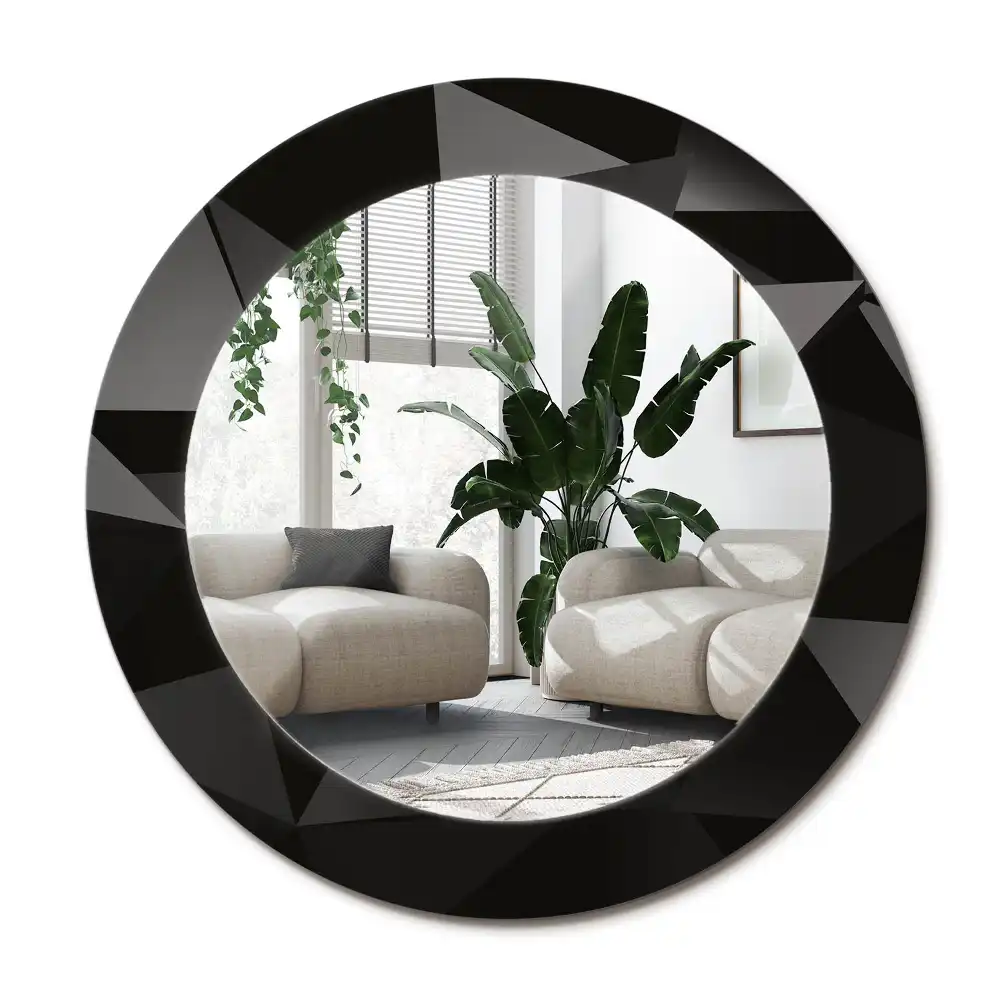 Spiegel rund Abstraktes Schwarz