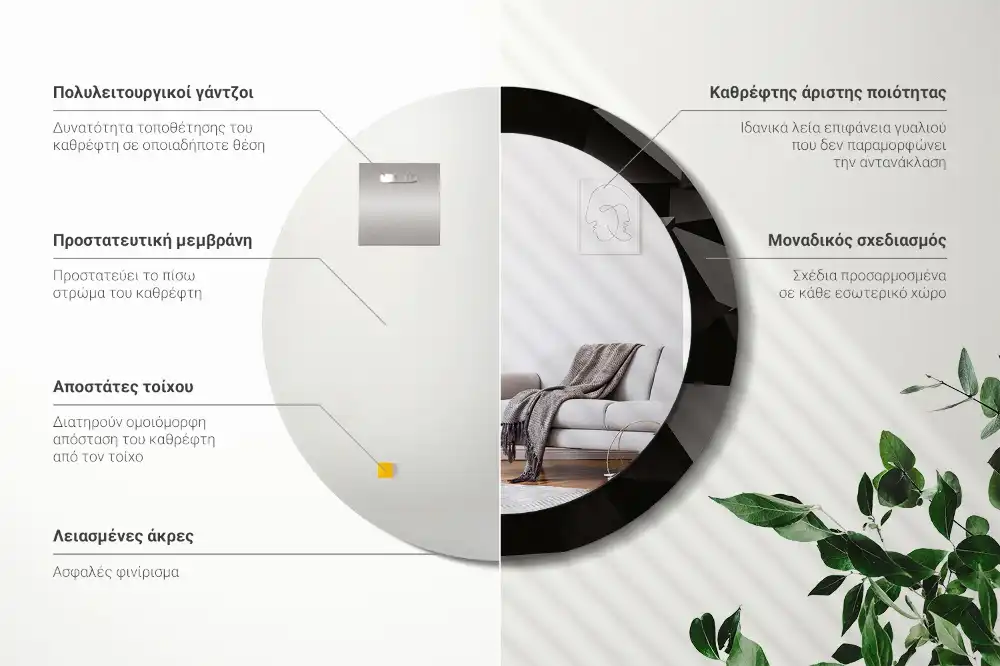 Spiegel rund Abstraktes Schwarz