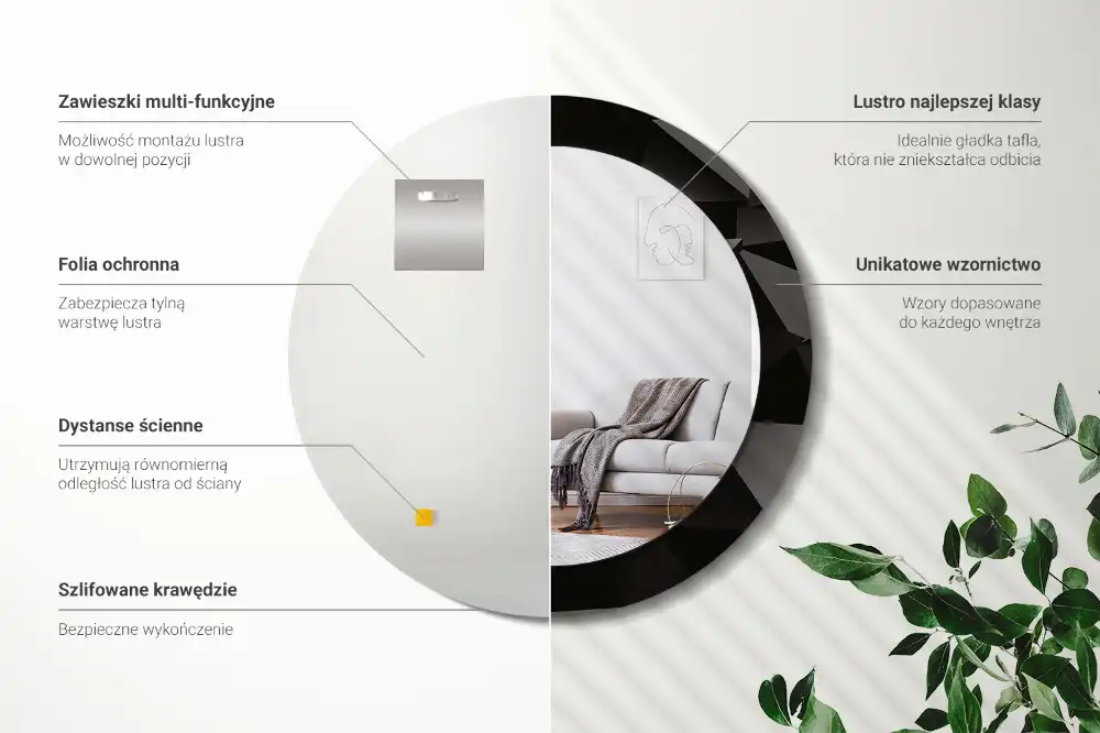 Spiegel rund Abstraktes Schwarz