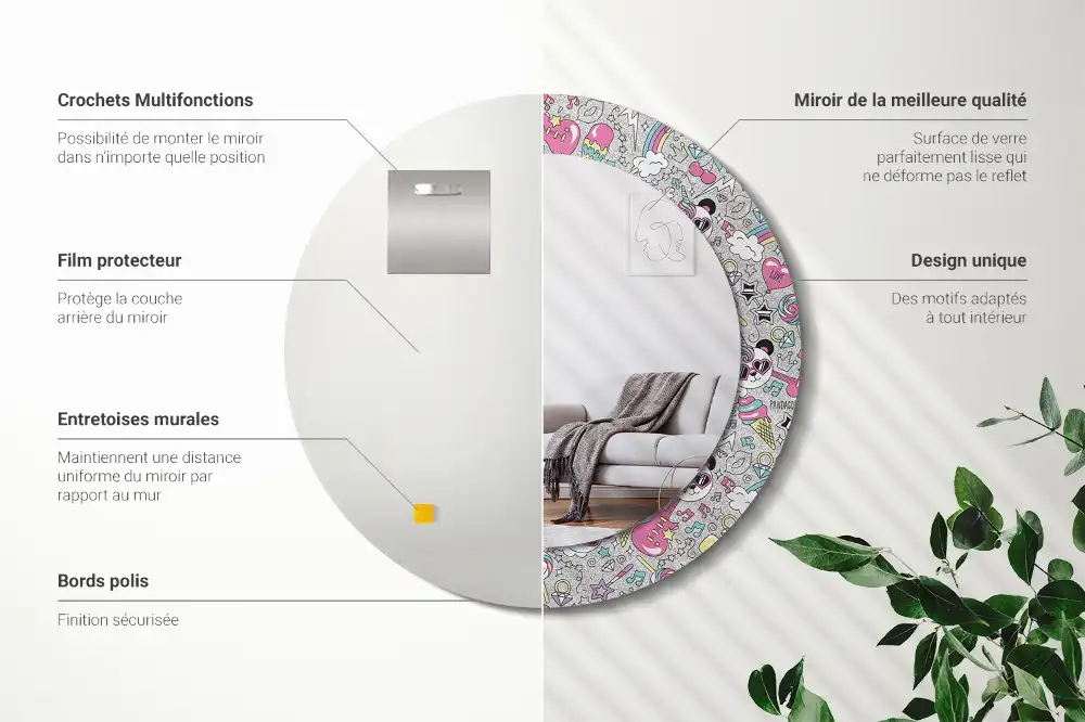 Runden spiegel Panda-Einhorn