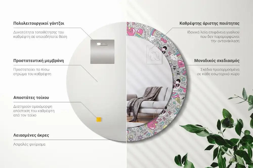 Runden spiegel Panda-Einhorn