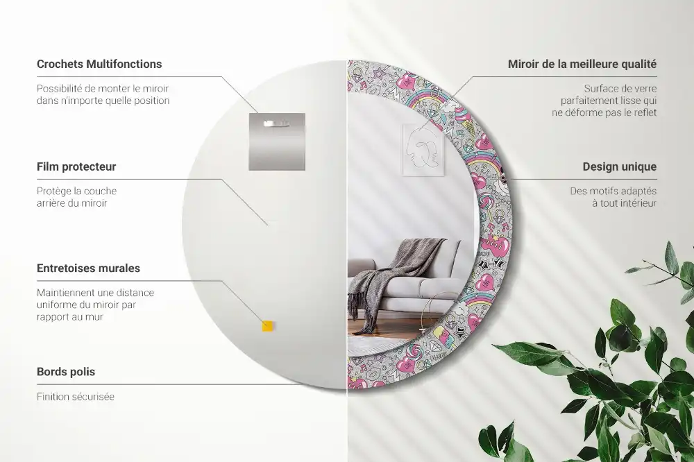 Runden spiegel Panda-Einhorn