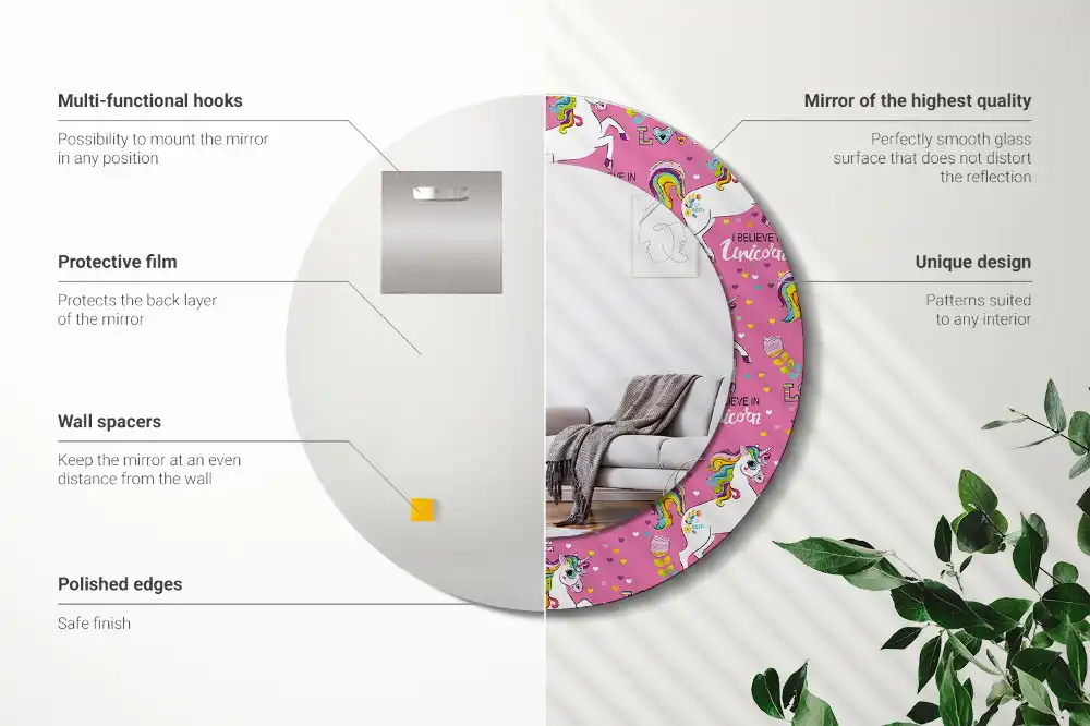 Runden spiegel Magisches Einhorn