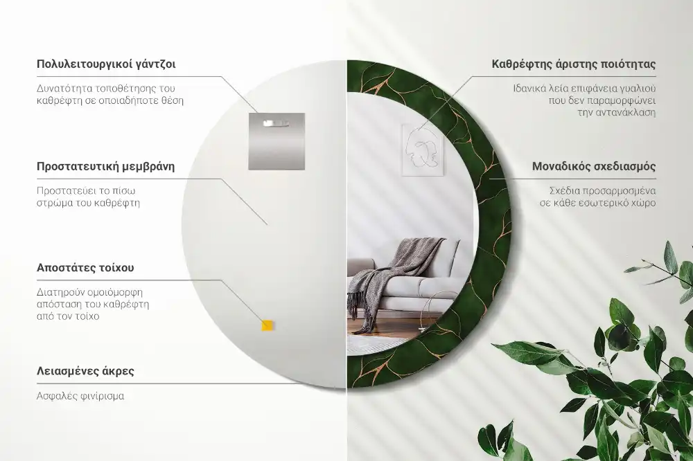 Runden spiegel Abstraktes Blatt