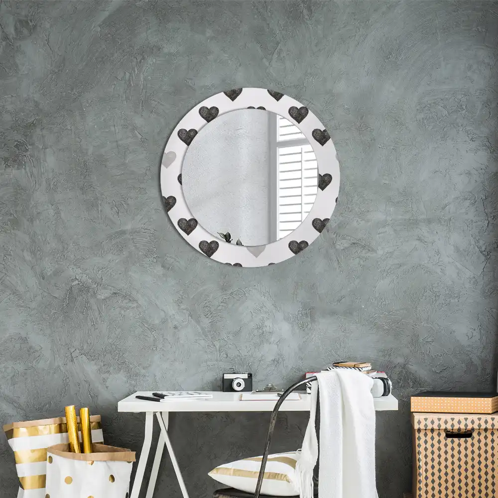 Spiegel rund Abstrakte Herzen