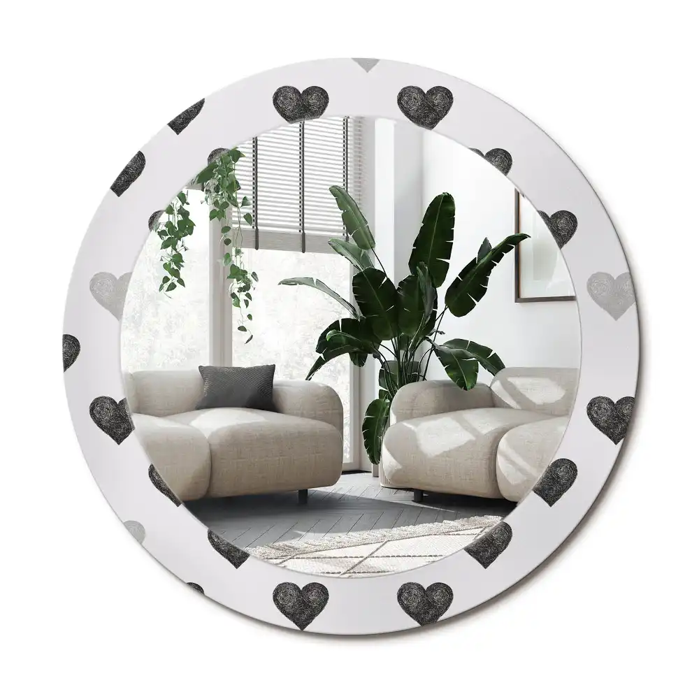Spiegel rund Abstrakte Herzen