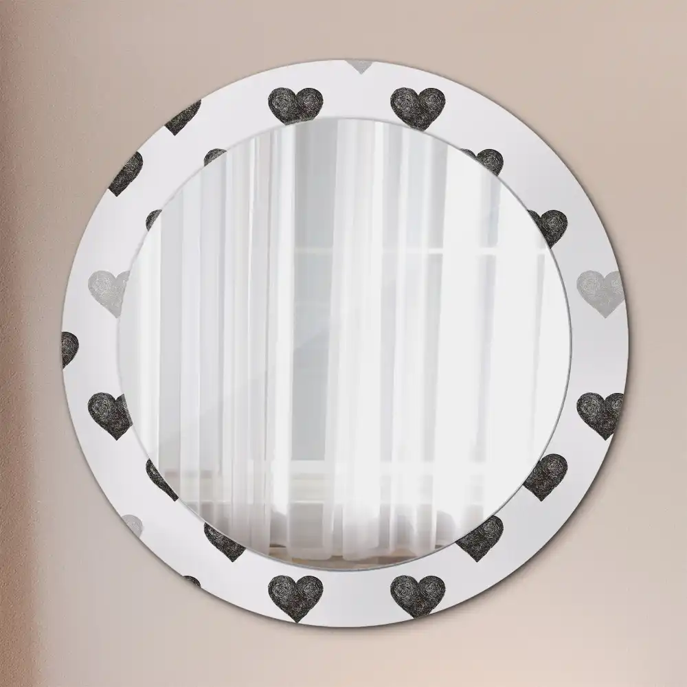 Spiegel rund Abstrakte Herzen
