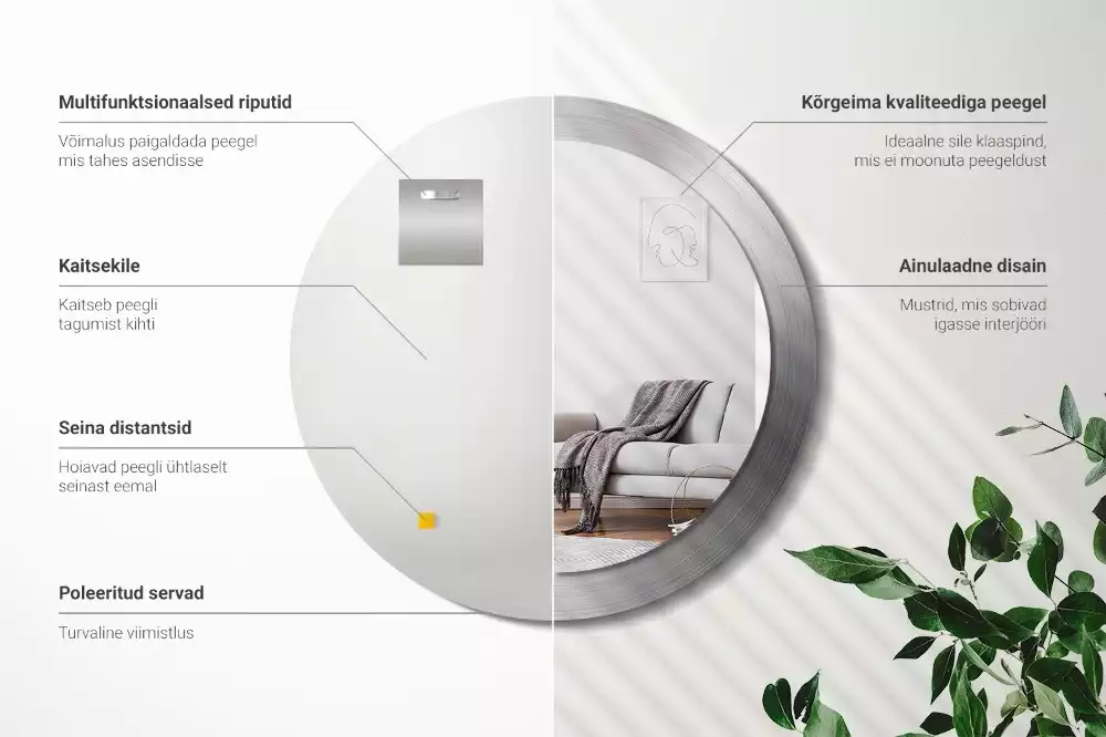 Spiegel rund Metall-Imitation