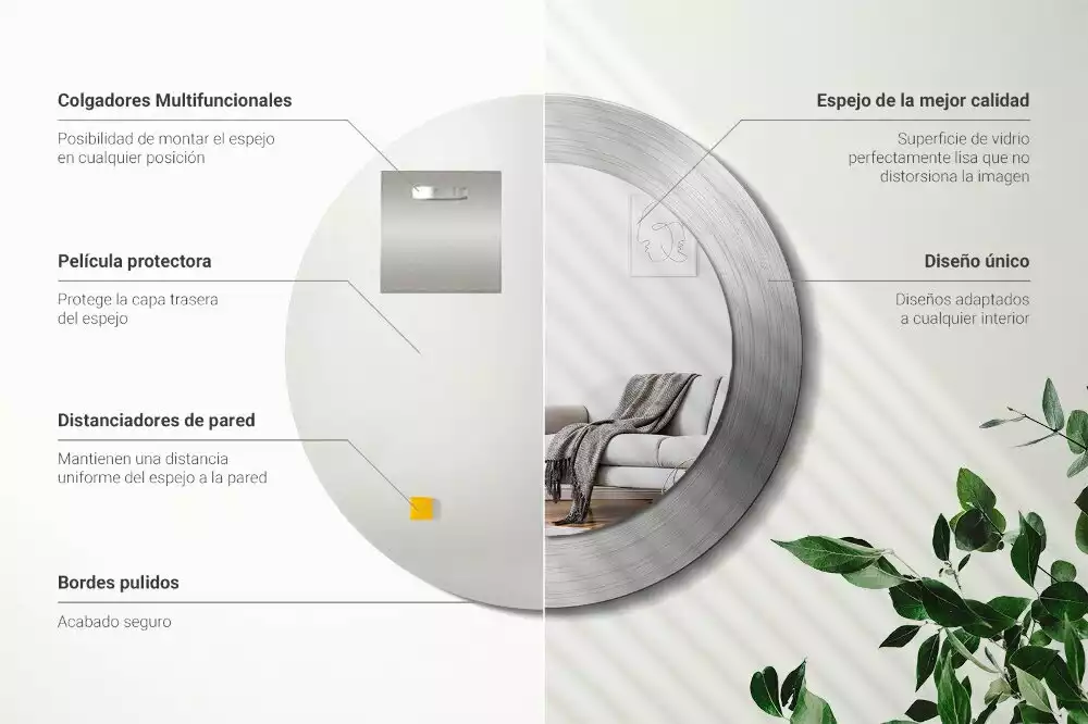 Spiegel rund Metall-Imitation