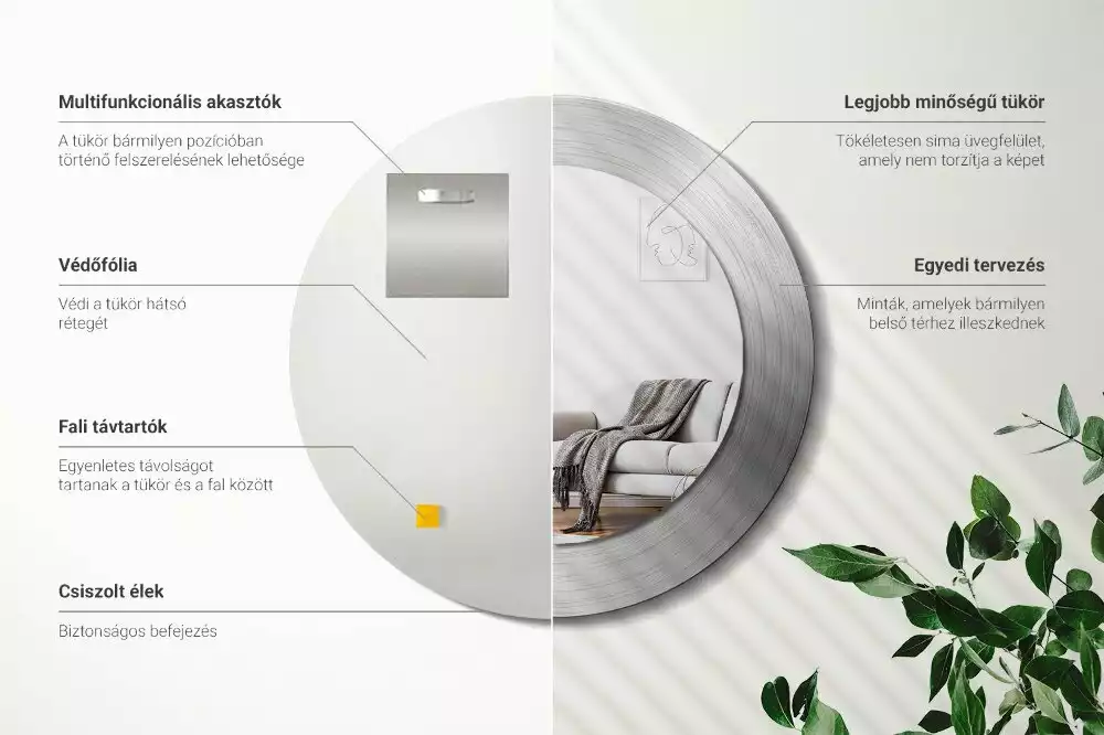 Spiegel rund Metall-Imitation