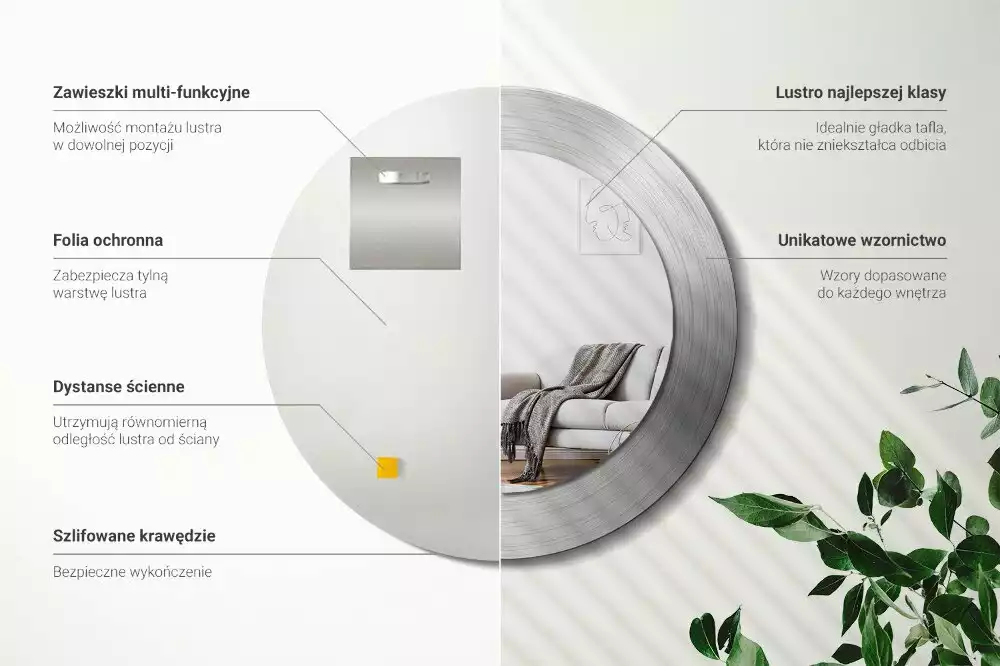 Spiegel rund Metall-Imitation