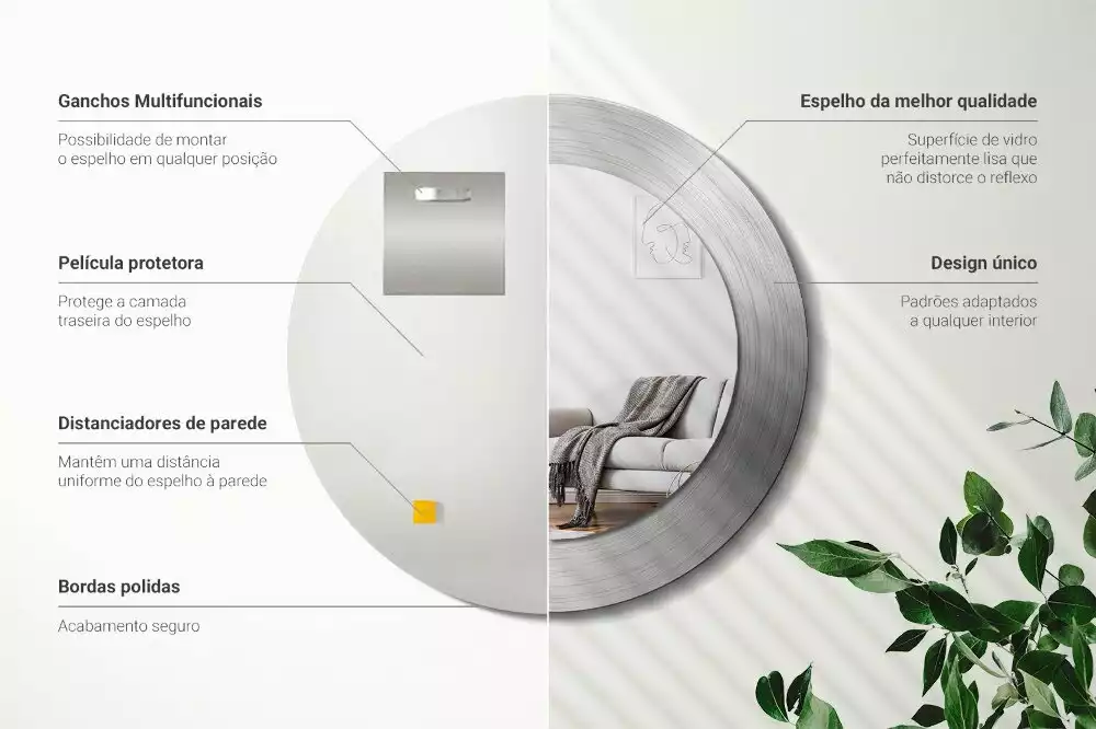 Spiegel rund Metall-Imitation