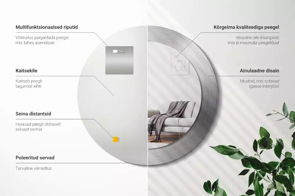 Spiegel rund Metall-Imitation