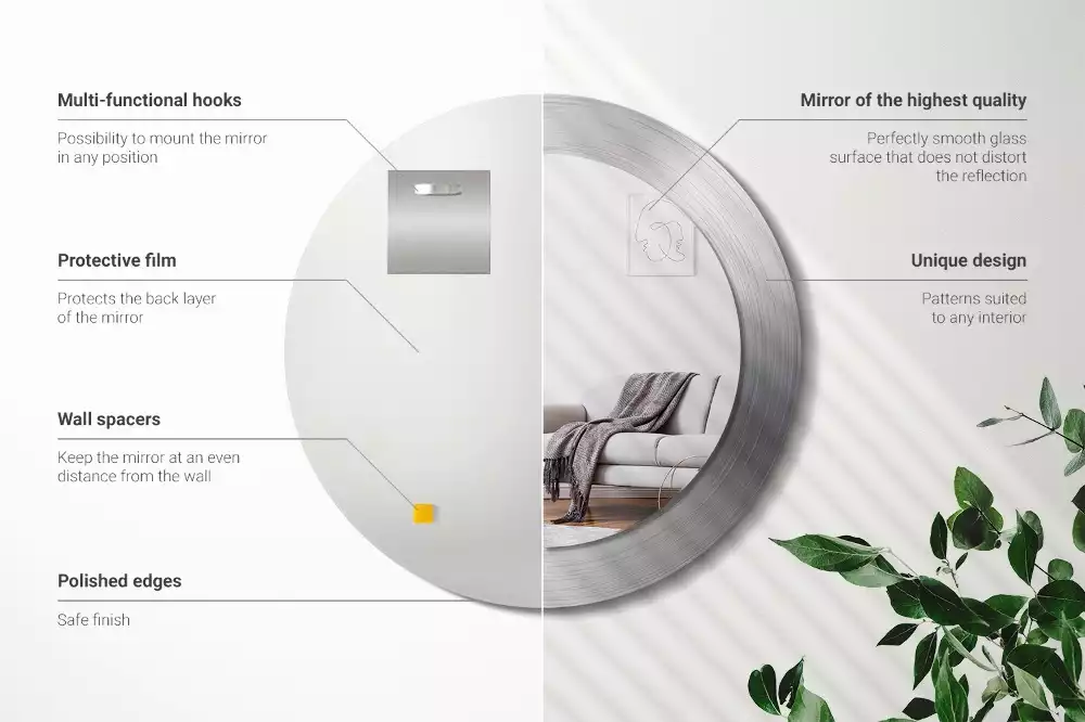 Spiegel rund Metall-Imitation